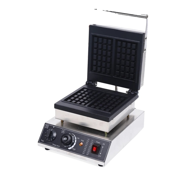 Aparat de preparat waffles, 1500W, 2 forme, Teflon, 30x36x24.5cm