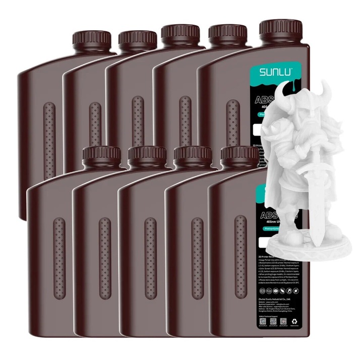 Фоточувствителна смола, SUNLU, 10 кг, бяла, за 3D печат, устойчивост на удар, висока прецизност