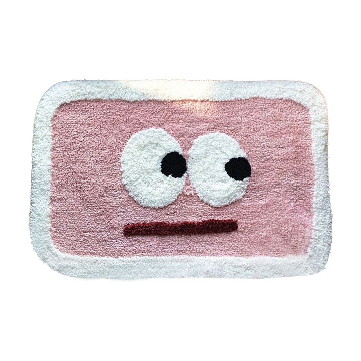 Bejárati szőnyeg, aranyos mintával, rózsaszín, 40x60cm