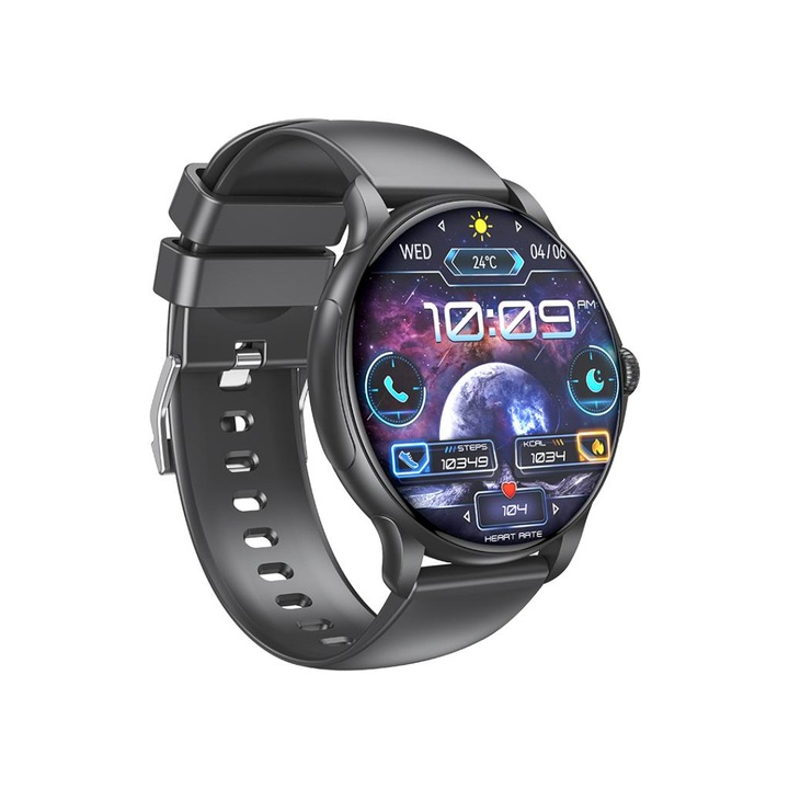 Смарт часовник XO J11 Amoled, 2.06-инча, Bluetooth, IP68, Da-Fit, черен