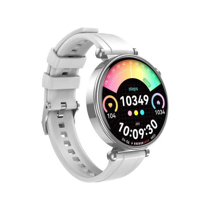 Смарт часовник XO GT4 Mini Amoled, 1.32-инча, IP68, bluetooth, CO FIT, сив