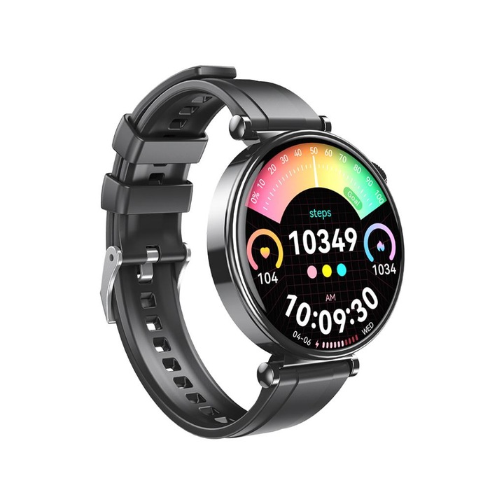Смарт часовник XO GT4 Mini Amoled, 1.32-инча, IP68, bluetooth, CO FIT, черен