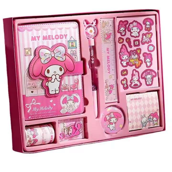Подаръчен комплект за училищни консумативи Melody, 8 броя