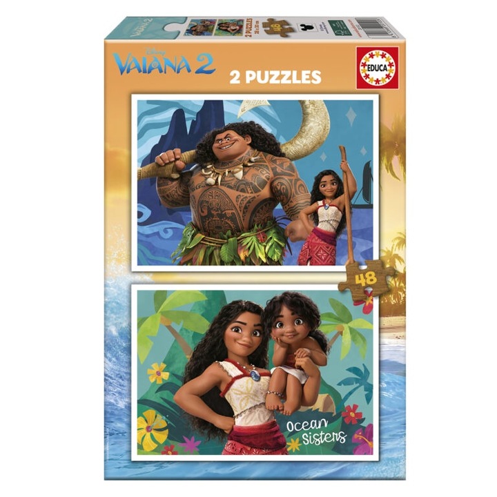 Puzzle, Educa, Moana II, 2 x 48 piese