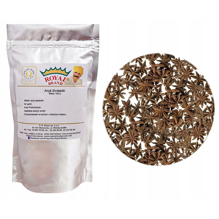 Natural Star Anise 250G proaspat intreg Royal Brand
