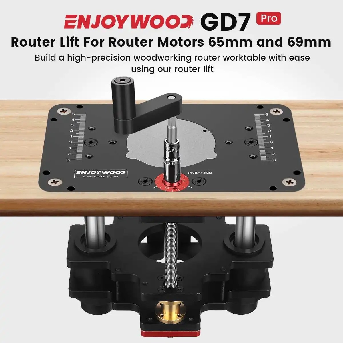 ACME FUNITERE GRADVIEWベット　ダブル Sistem de freza reglabil ENJOYWOOD GD7 PRO, Diametru 65 mm si 69 ベッドフレーム
