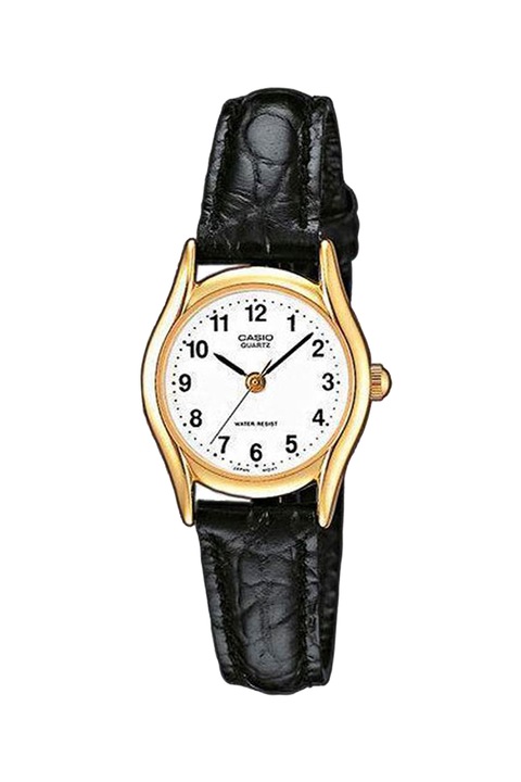 Casio, Часовник Collection с кожена каишка, Черен