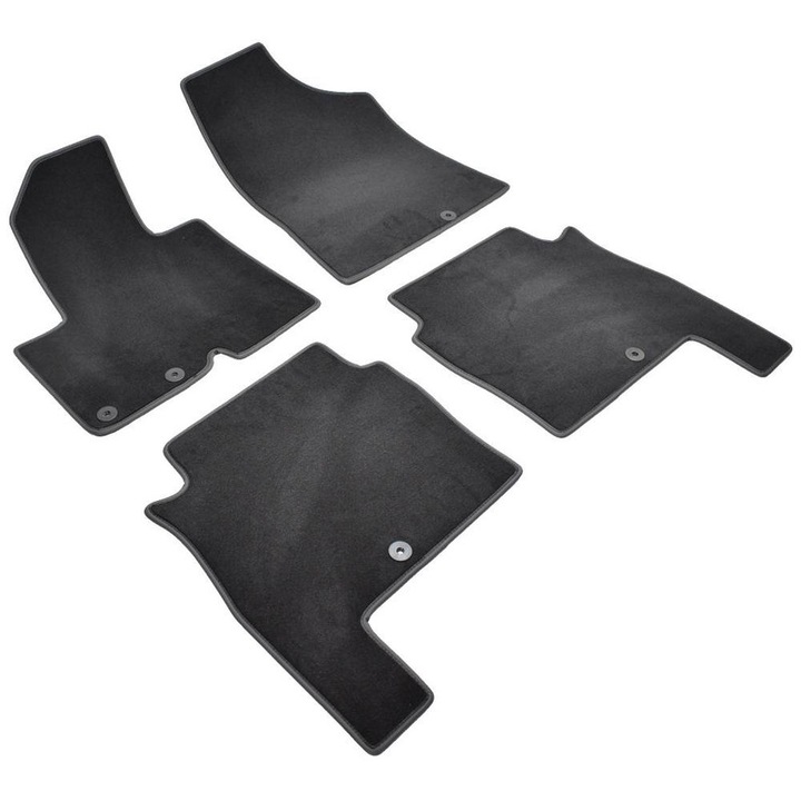 Set 4 covorase auto mocheta Hyundai SANTAFE II CM 2011+, sisteme fixare inele metalice 12mm