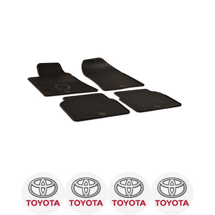 Set covorase auto Toyota Avensis (2003-2008) dedicate, si 4 stickere rotunde autoadezive de 6 cm Toyota