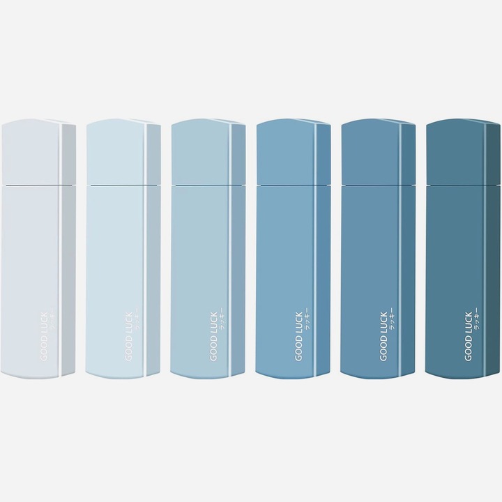 Banda corectoare, Hggzeg, Banda corectoare pentru scris, 6 buc/set, Uscare instanta, Usor de utilizat, Pentru corectarea instantanee a scrisului de mana incorect, Potrivita pentru scoli si birouri, Plastic, 5mm x 6m, Albastru