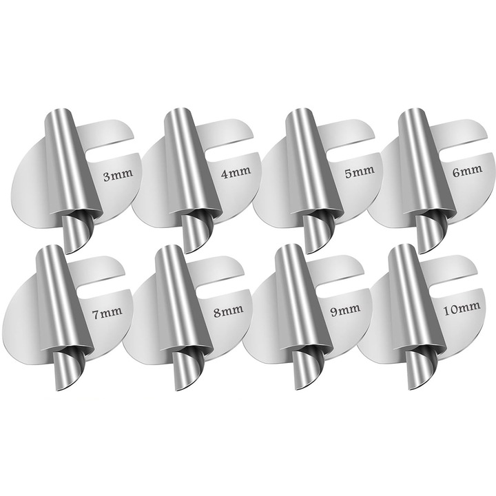 Set 8 picioruse pentru masina de cusut, SINBINTA, Anti-coroziune si rezistent la uzura, Usor de indepartat si inlocuit, Pentru masini de cusut casnice si masini de cusut cu coarda mica, Inox, 3mm/4mm/5mm/6mm/7mm/8mm/9mm/10mm, Argintiu