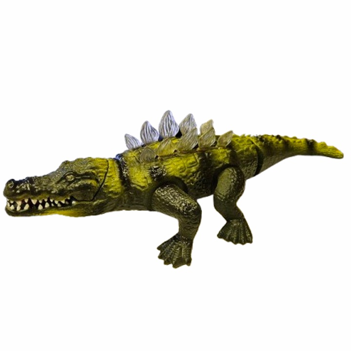 Krokodil játék, Hang, Fény, Mozgás, Műanyag, 42 cm