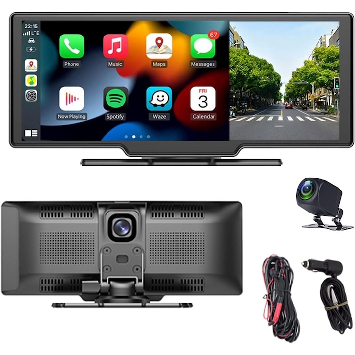 Мултимедия Dasbo, SP-880, Черен, USB слот, TF слот, Bluetooth 5.0, 1080P 4k HD, 500cd/m2, Включена предна и задна камера за запис