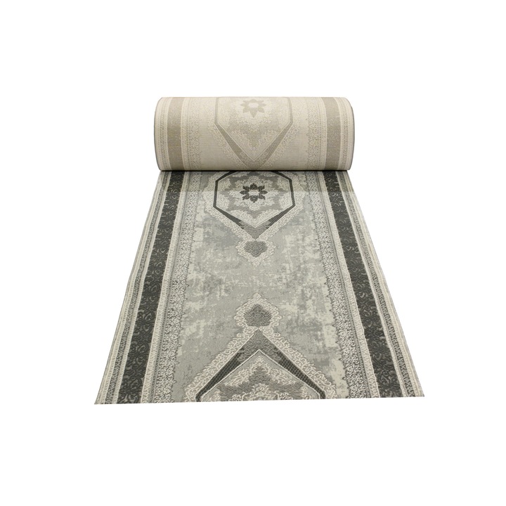 Traversa Marc 100 cm O'Polo Traditional Gri, 100x350 cm, 2800 g/mp, 60% PP + 40% Polyester