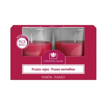 Set lumanari naturale Cristalinas, Fructe rosii - 2 bucati (20 ore fiecare) Set lumanari naturale Cristalinas, Fructe rosii - 2 bucati (20 ore fiecare)