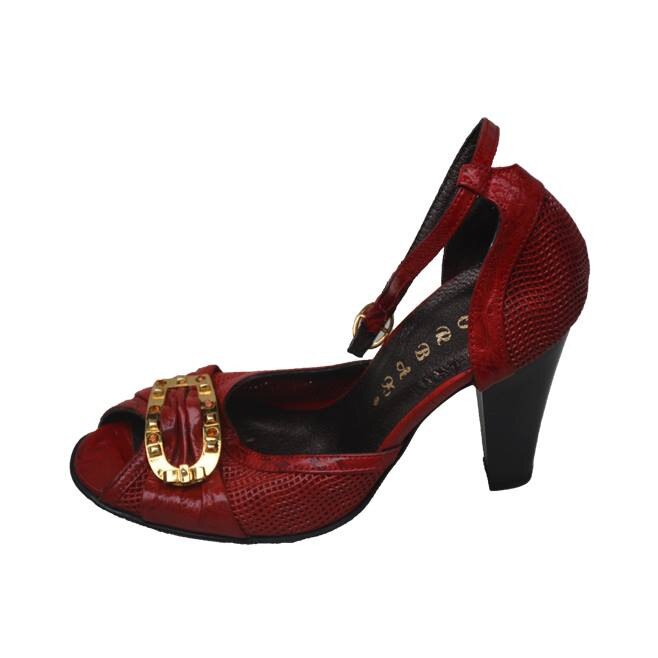 Sandale cu catarama,D&J Exclusive, Rosu