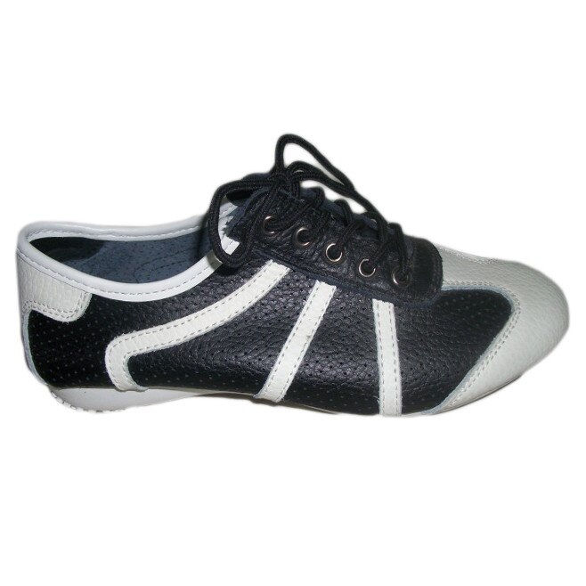 Pantofi sport, din piele naturala, D&J Exclusive, Negru/Alb