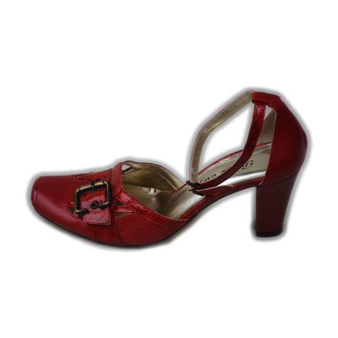 Sandale cu catarama din metal, D&J Exclusive, Rosu, 35