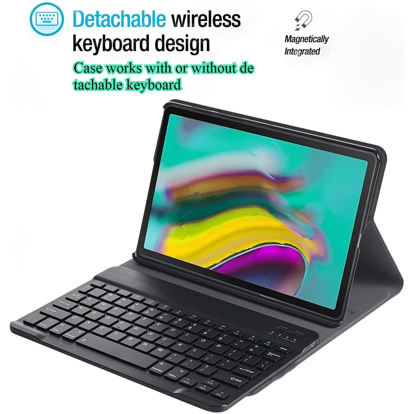 Husa cu Tastatura pentru iPad Air 10.5 2019 / pentru iPad Pro 10.5 2017 Case negru, Durabil si rezistent la uzura, oferind protectie cuprinzatoare