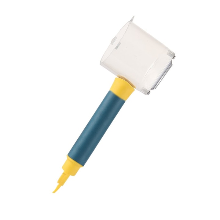 Curatator legume, set, Lama din otel inoxidabil, maner din plastic, anti-alunecare, multifunctional, usor de curatat, usor de economisit efort, galben albastru