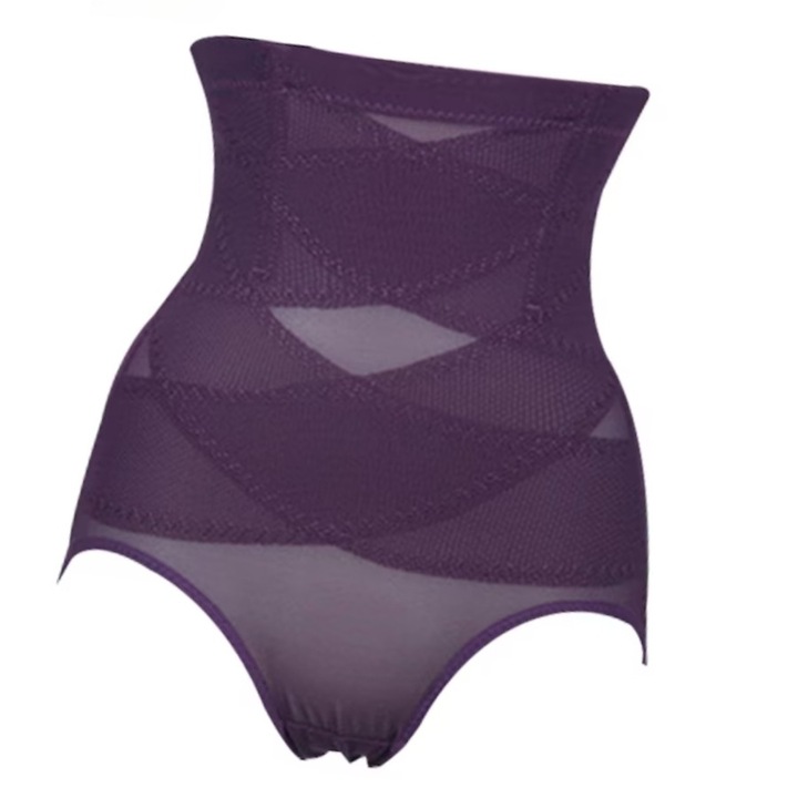 Corset modelator, protectie talie, ridicare fese, compresie abdominala, mov, 3XL, Talie inalta, Materialul este moale si confortabil