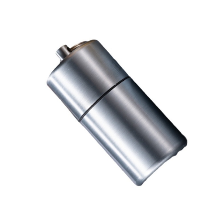 Cigarettatartó, Cigarettadoboz, Hordozható fém cigarettásdoboz, Vízálló cigarettatartó, Cigarettadoboz, Fém cigarettásdoboz, Kapacitás 20, Vízálló, Kulcstartóval, Ezüst, Hordozható, 10*4,3 cm