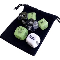 Zaruri pentru adulti, SINBINTA, Zaruri pentru adulti cu pozitii sexuale, Cu punga de panza, Set 6 in 1, Fluorescent, Usor de folosit, Portabil, Pentru iubiti, proaspat casatoriti, petreceri de burlac, Acrilice, Multicolor