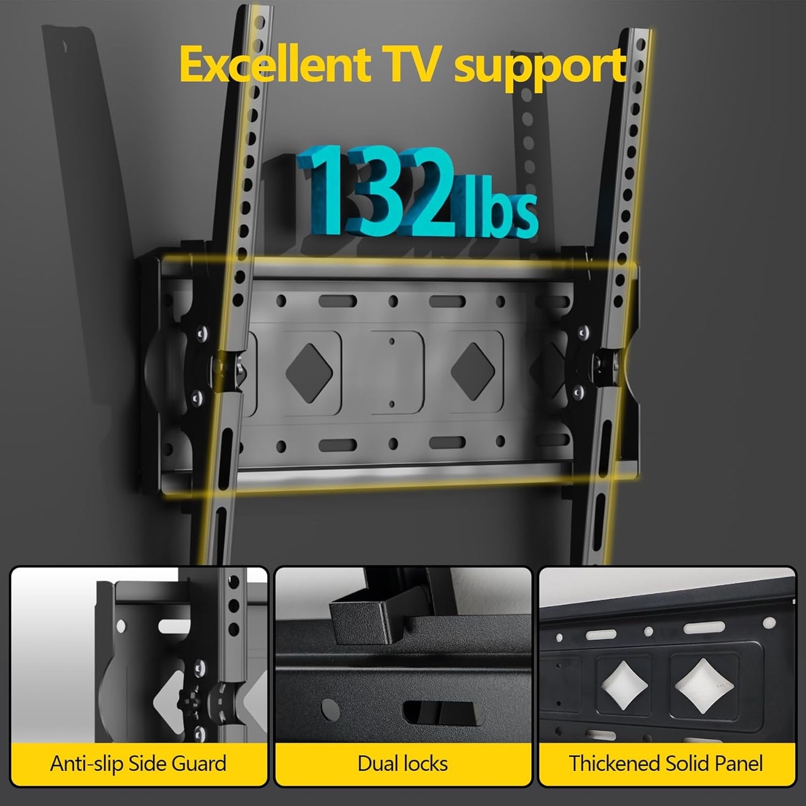 Suport TV profesional, Hggzeg, Suport TV de perete, Max 60kg