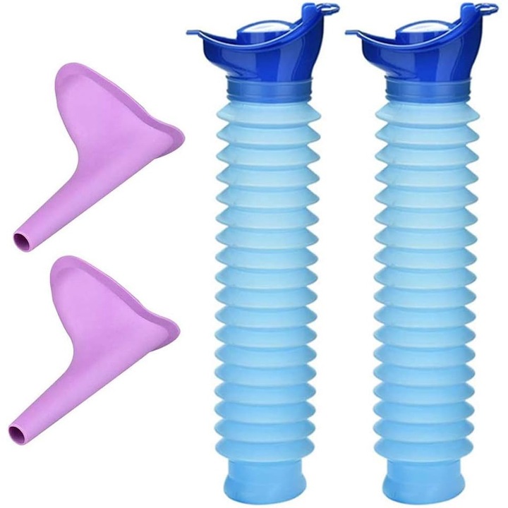 Set 2 Dispozitiv de urinat pliabil mobil albastru premium material PVC, Vanaxalife®, Lila, Albastru