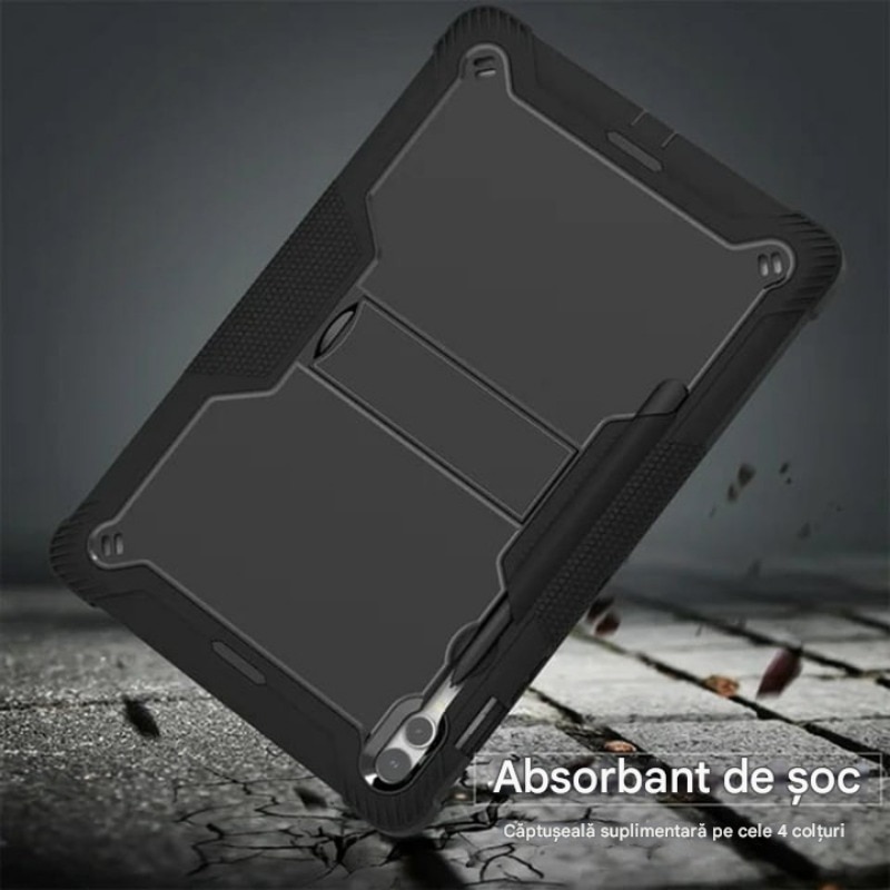 Husa tableta pentru Samsung Galaxy Tab S9 Plus/Tab S9 FE+, Ideala pentru Utilizare Zilnica, Antisoc si Anti-zgarieturi, Suport functional, incizie precisa, rezistent la uzura, anti picatura, anti amprenta, Aur trandafir