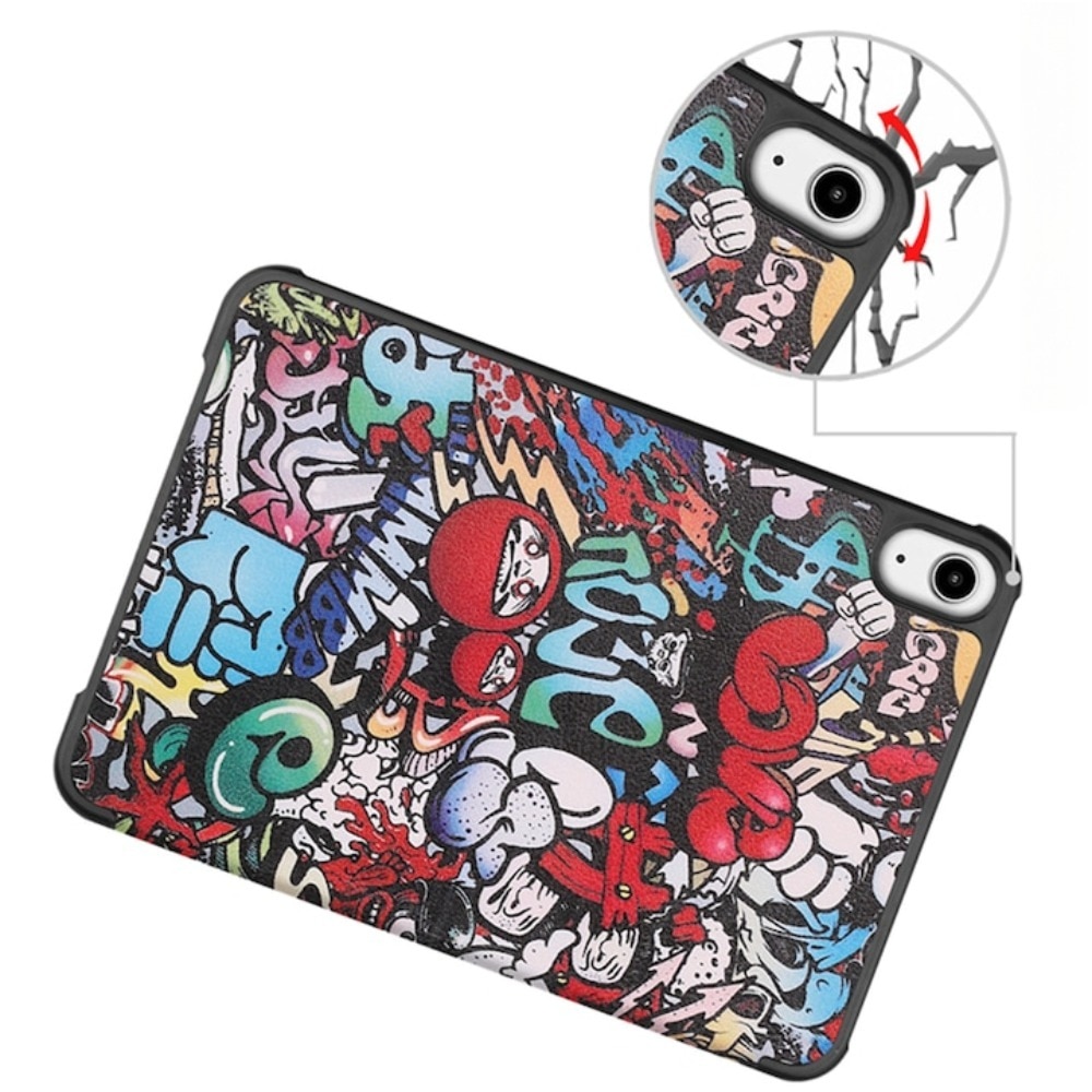 Husa protectie tableta compatibila cu pentru Apple iPad Mini 6 2021, Material din piele, robust si durabil, rezistent la uzura si anti-picatura, anti amprenta, suport, incizie precisa, functie automata de trezire si somn, graffiti