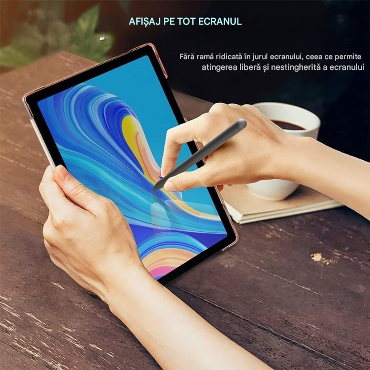 Husa tableta din piele pentru Samsung Galaxy Tab S9 Plus / S9 FE Plus, Protectie Completa, Top Quality, Marble design, Verde, Anti-cadere, rezistent la uzura si durabil