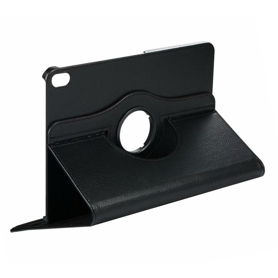 Husa telefon tip carte, Piele ecologica, pentru Honor Pad 8, Negru, Suport, disipare a caldurii, anti picatura, anti amprenta, rotativ