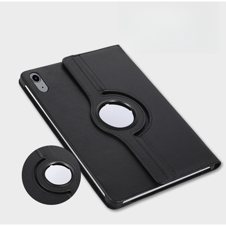 Husa telefon tip carte, Piele ecologica, pentru Honor Pad 8, Negru, Suport, disipare a caldurii, anti picatura, anti amprenta, rotativ