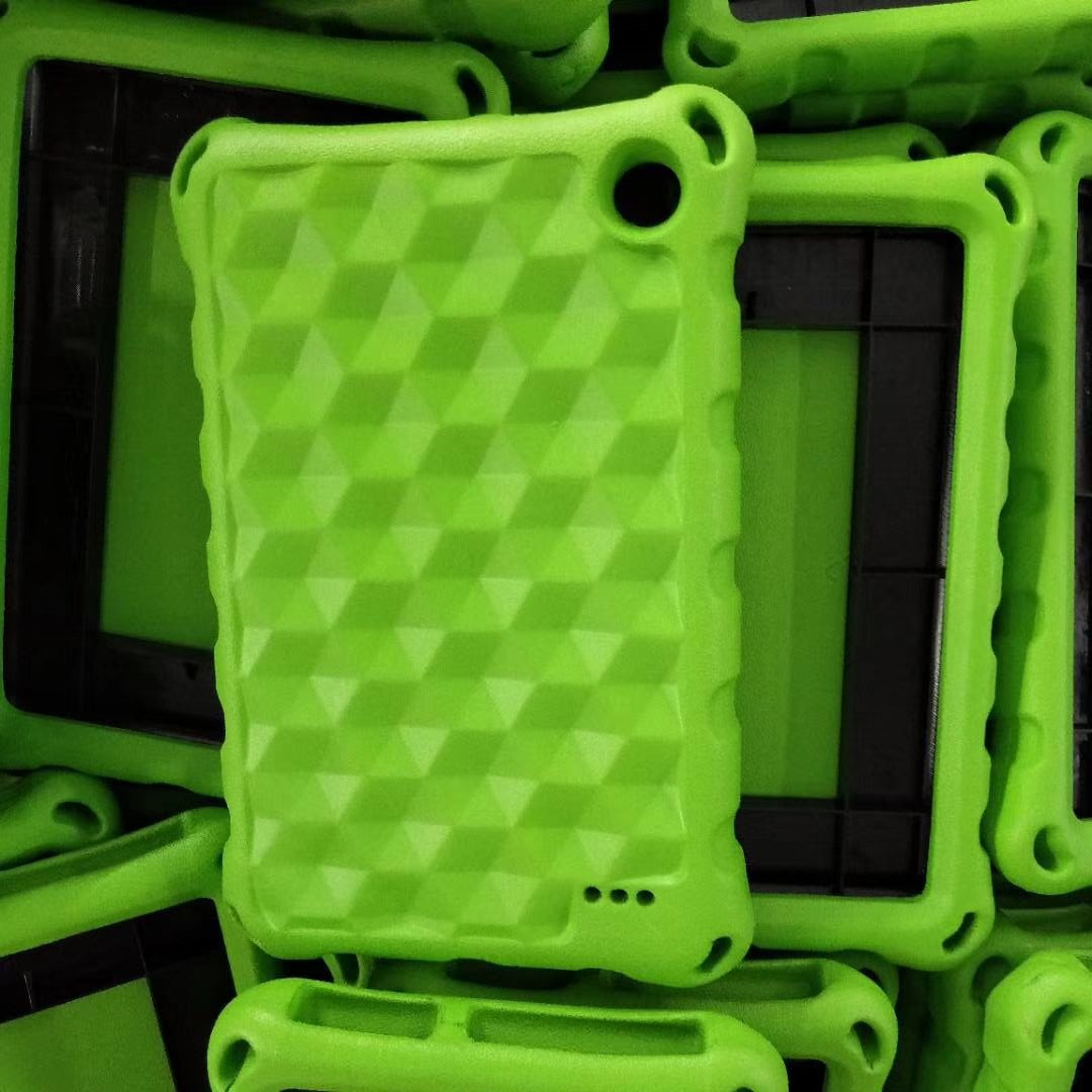 Husa protectie tableta, Compatibila cu Amazon Fire 7, Verde, rezistent la socuri, disipare a caldurii, anti-uzura, anti-picatura