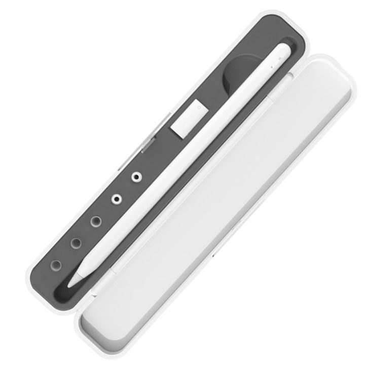 Husa de Protectie, Plastic Dur cu Silicon Interior, pentru Apple Pencil Gen 1/2 si Accesorii, Compact si portabil, Suprafata inghetata