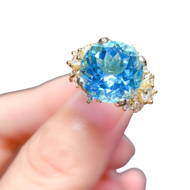 Дамски пръстен Lantopa Stone, 18K златно покритие, регулируемо отваряне