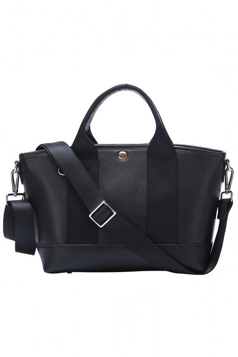 Quoco kézitáska, Frida, valódi bőr, kivehető kozmetikai tok, fekete