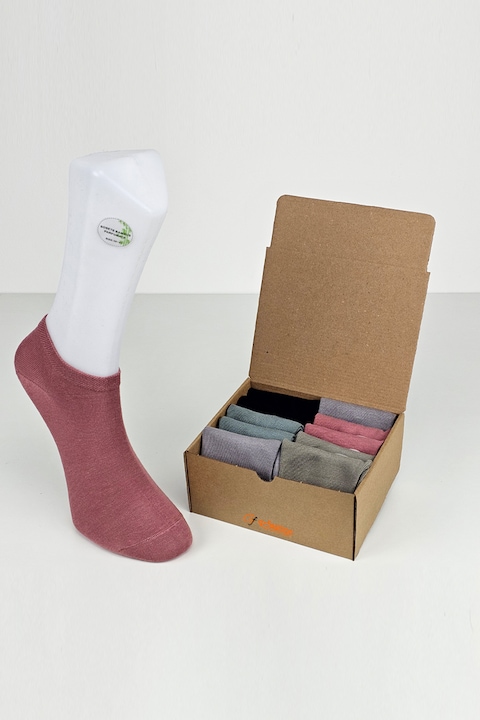 Cutie 10 perechi Sosete Dama, Parfumate, fara cusaturi, bambus, pana la glezna, marimea 36-41