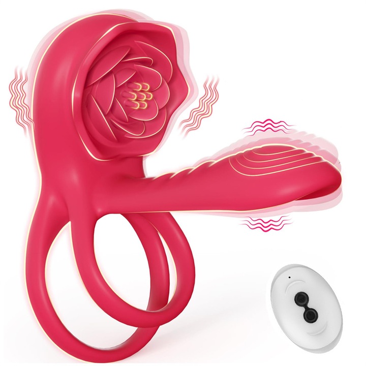 OTZRTIY vibráló gyűrű, rózsa csiklóstimulátor, G-pont csiklóvibrátor, többszörös stimuláció, 9 rezgés
