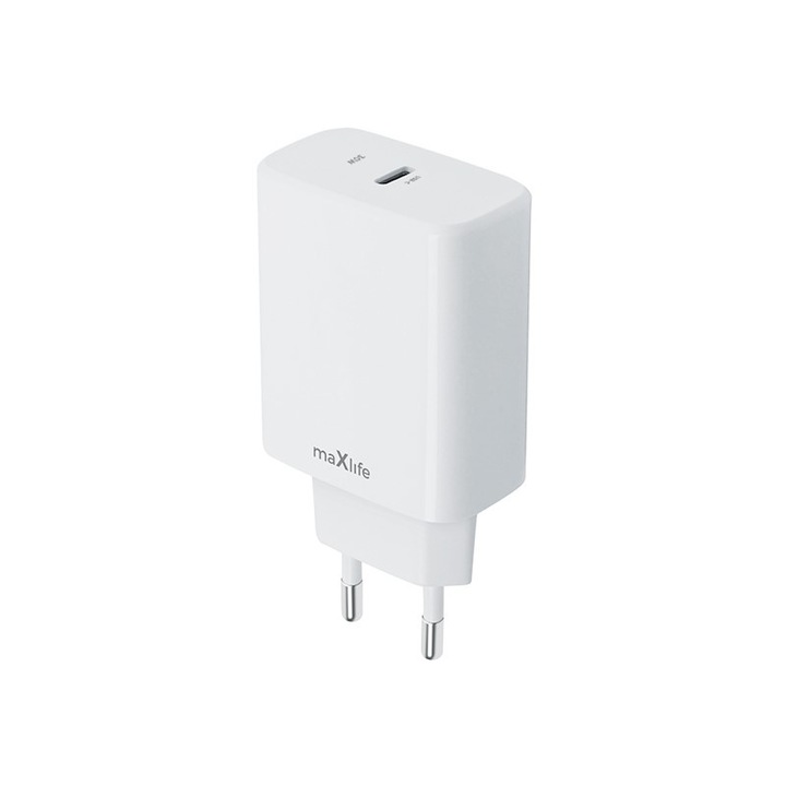Incarcator universal 1xUSB-C 30W Maxlife MXTC-10-30C white