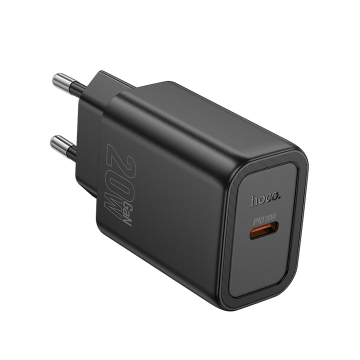 Adaptor Priza HOCO N60, Port Type-C, Incarcare rapida 20W, Tehnologie GaN, Negru