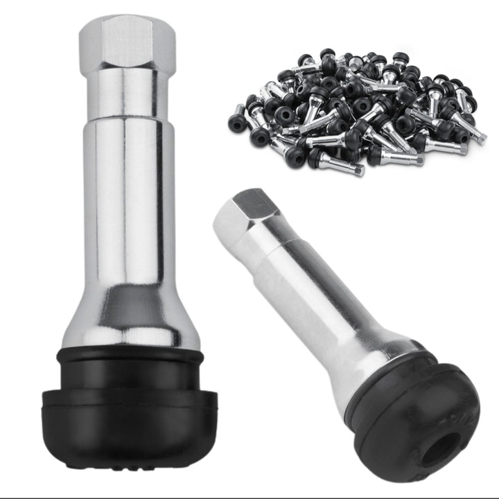 Supapa TR414, MJW, cromata, fara camera, pentru roti auto, 100 bucati