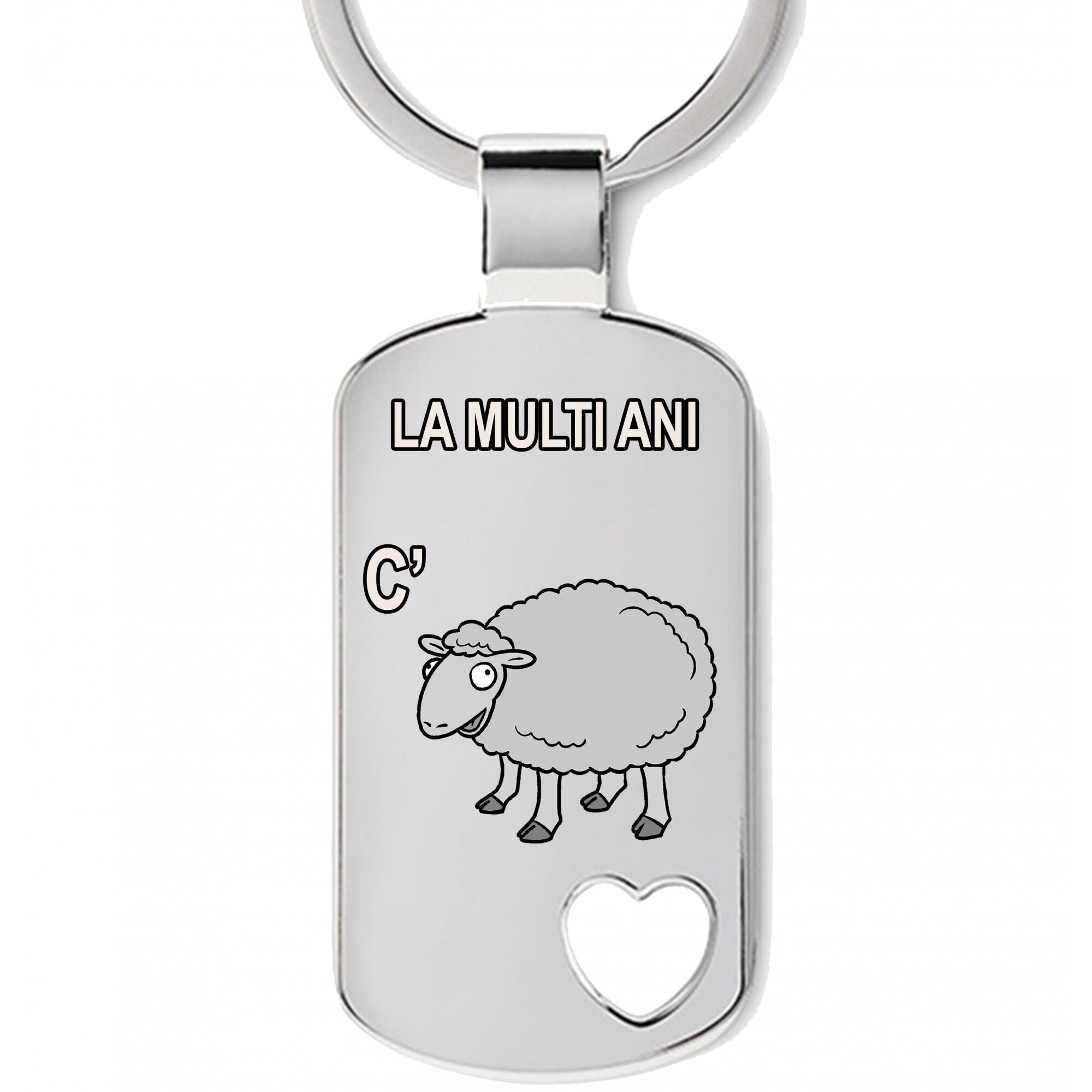 Breloc metalic cu mesaj La multi ani