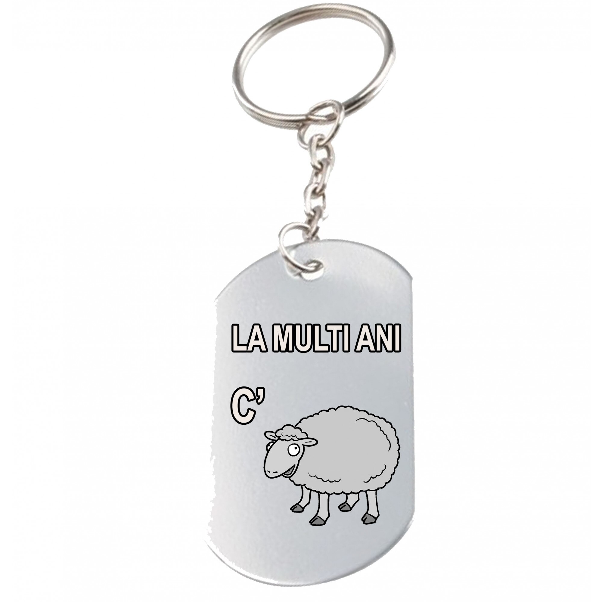 Breloc metalic cu mesaj La multi ani