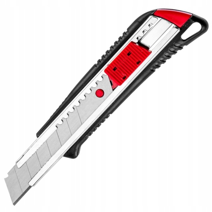 Cutter Top Tools 18mm, negru-rosu, corp din plastic, ergonomic