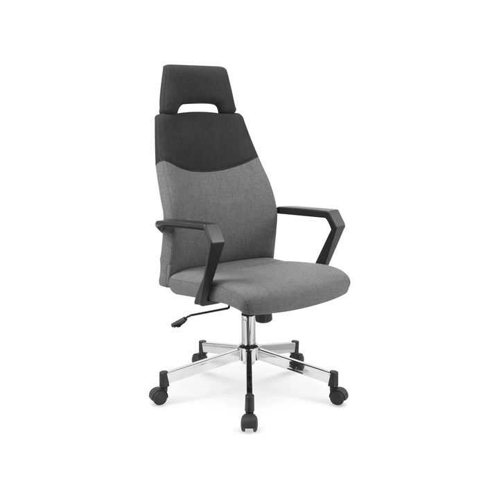 Scaun birou Olaf, stofa/metal, gri/negru