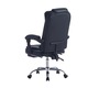Scaun de birou directorial cu masaj, ergonomic, functie sezlong, cu spatar rabatabil si suport de picioare din piele ecologica, Negru