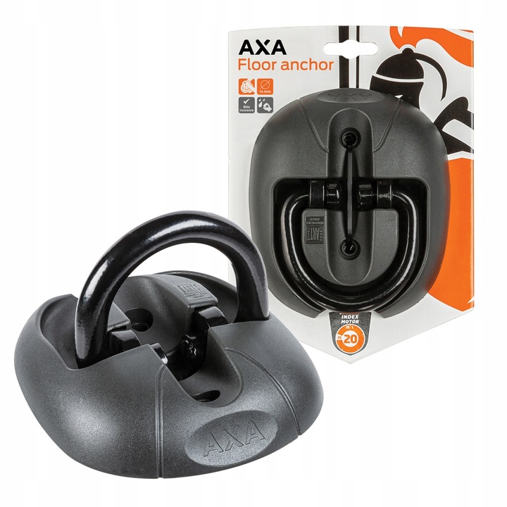 Ancora de perete/podea Axa, 14 mm, otel calit, negru