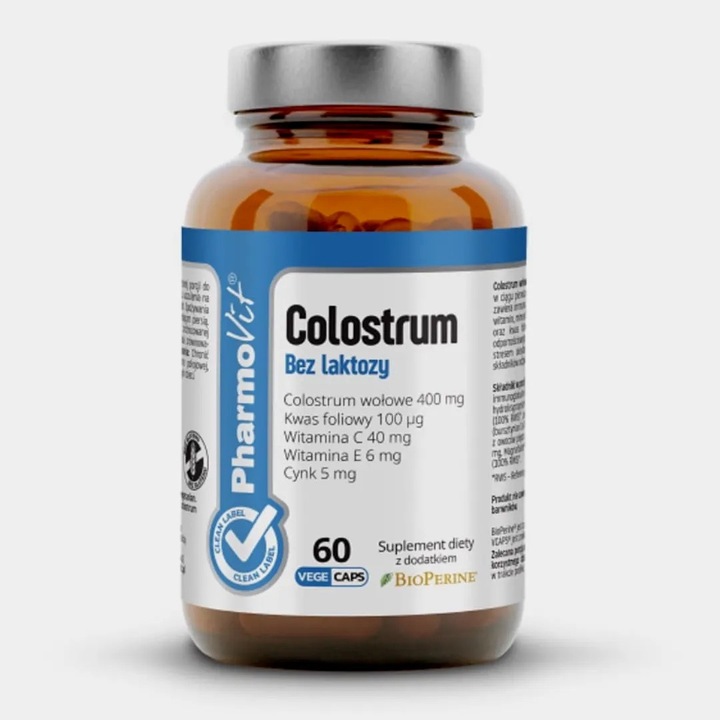 Colostru bovin, imunitate, 60 capsule, Pharmovit